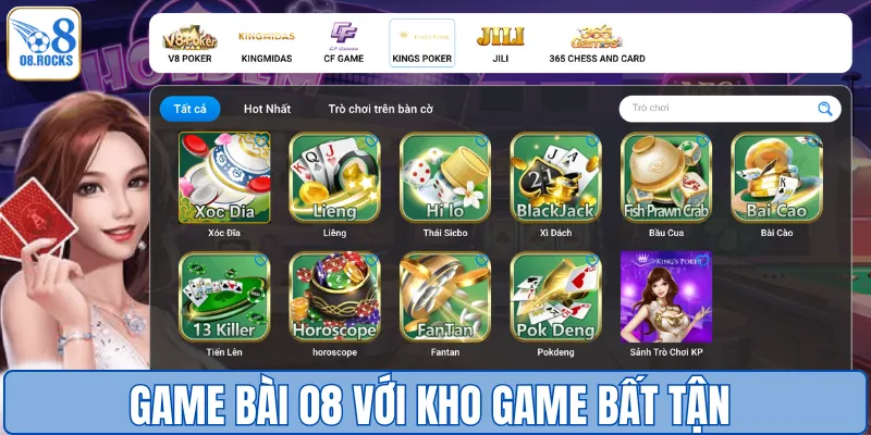 Game bài O8 với kho game bất tận